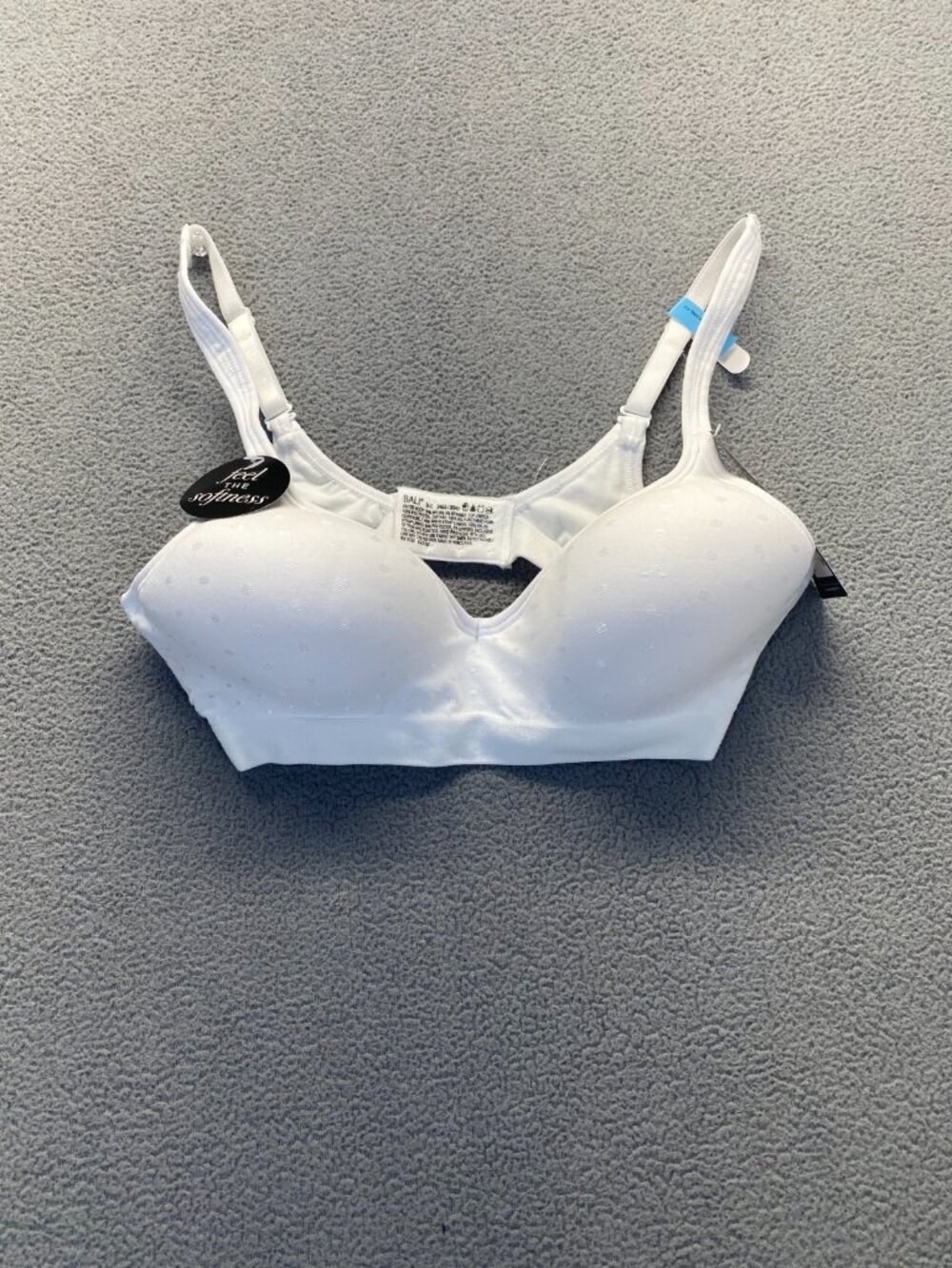 Bali Bra DF3463  Comfort Resolution 34C White Polka Dot wireless NEW
